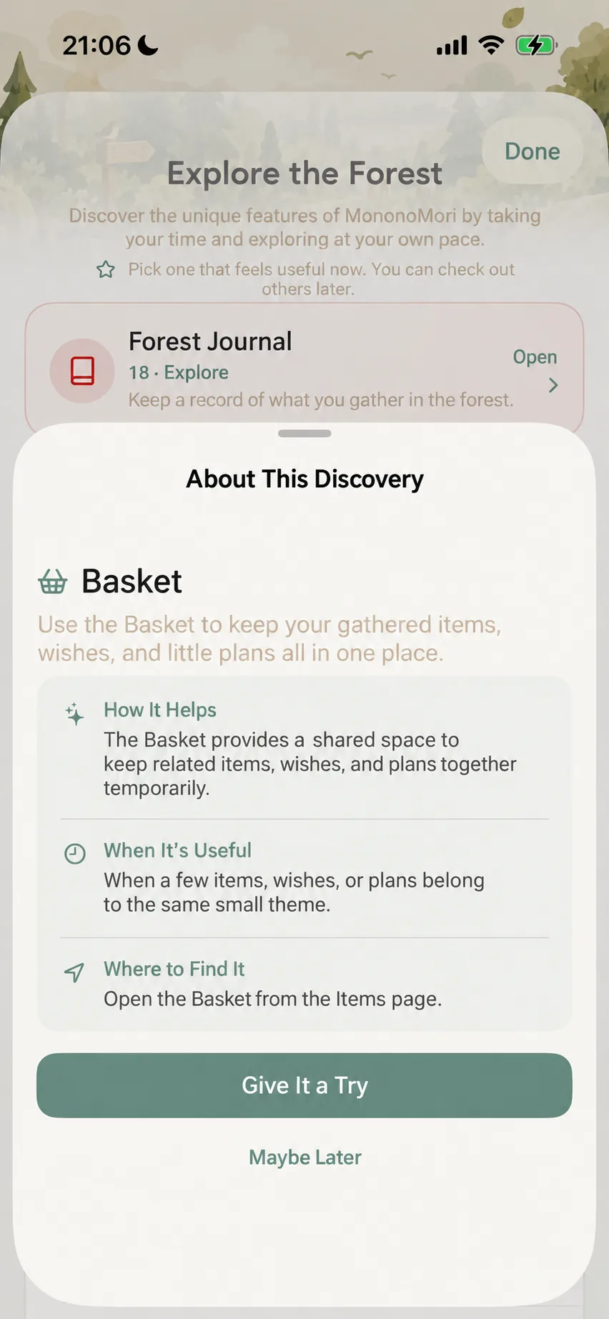 About this discovery card explaining what it does, when to use, and where to find